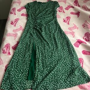 Elegant Green Floral Dress
